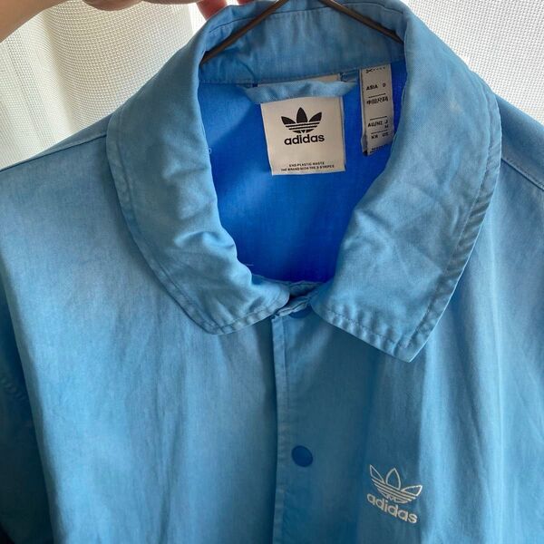 adidas コーチジャケット 水色 M
