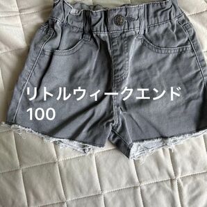 ショートパンツ デニム デニムショートパンツ ウエストゴム リトルウィークエンド
