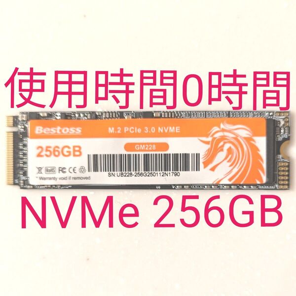 Bestoss M.2 NVMe SSD 256GB使用時間0時間