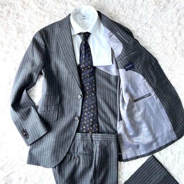 【美品】THE SUIT COMPANY スーツ セットアップ グレー 背抜き