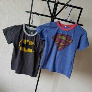  б/у товар * Супермен & Batman футболка 2 шт. комплект / размер 120cm