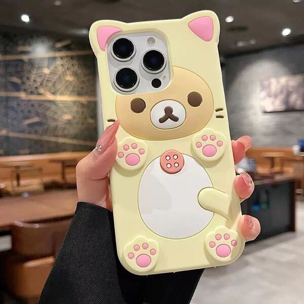 コリラックマ シリコンスマホケース iPhone16pro 16プロ ケース スマホケース 耐衝撃 可愛い シリコン