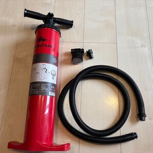Quechua ダブルアクションポンプ ハンドポンプ エアーポンプ 5.2L-7psi 圧力計付 空気入れ ケシュア