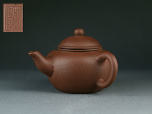 中国宜興 紫泥急須 横手 早期 宜興紫砂 茶壺 煎茶道具 古玩 時代物