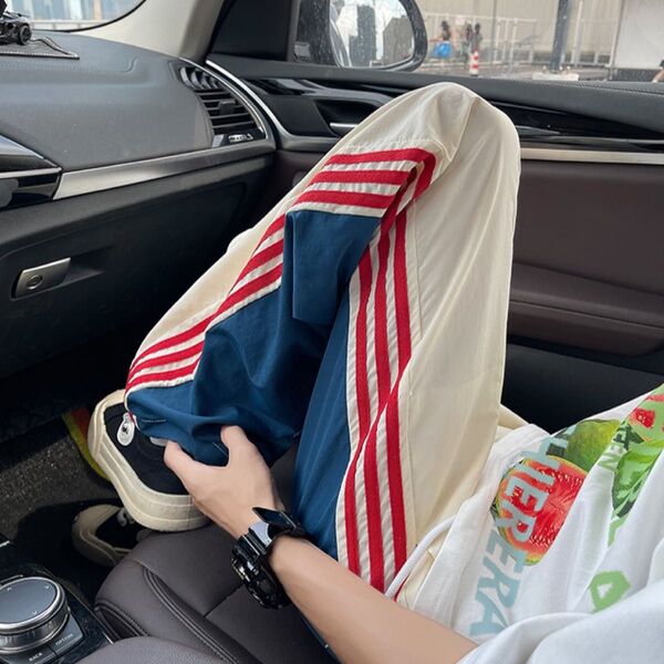 トラックパンツ ナイロンパンツ バイカラー ジャージ ストライプ トリコロール