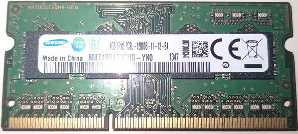 早い者勝ち! 大人気! サムスン ノートPCメモリー DDR3 1rx8pc3l-12800s-11-13-b4 4GB 中古品