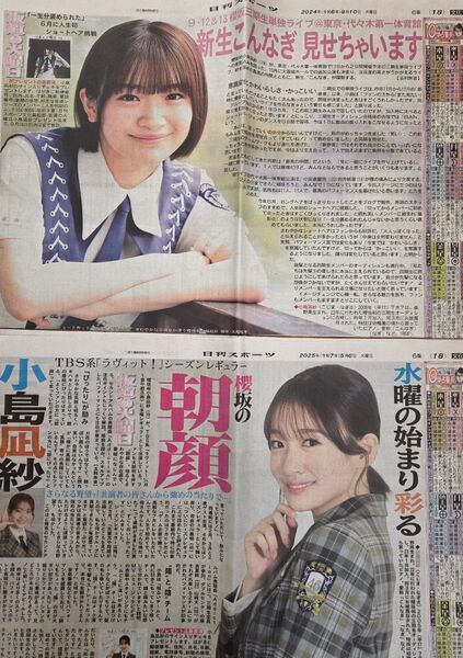 櫻坂46【小島凪紗】日刊スポーツ新聞記事2枚