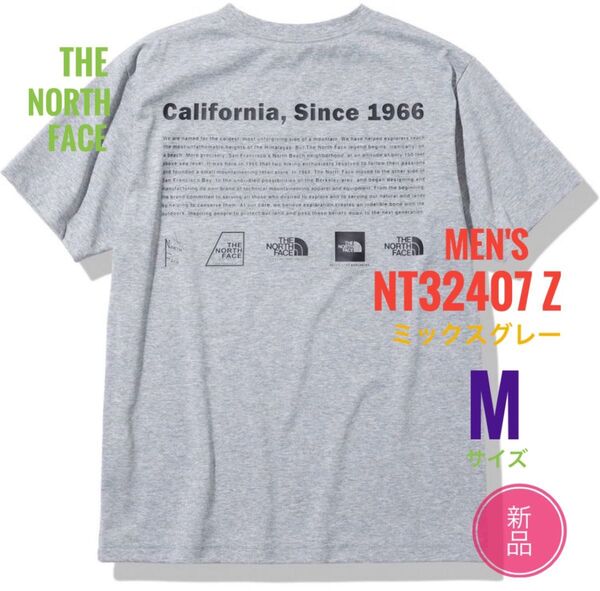 新品☆ノースフェイス ヒストリカルロゴティー Tシャツ メンズ M グレー