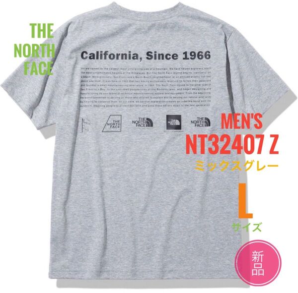 新品☆ノースフェイス ヒストリカルロゴティー Tシャツ メンズ L グレー