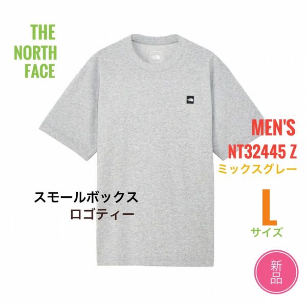 新品☆ノースフェイス スモール ボックス ロゴ ティー Tシャツ メンズ L グレー