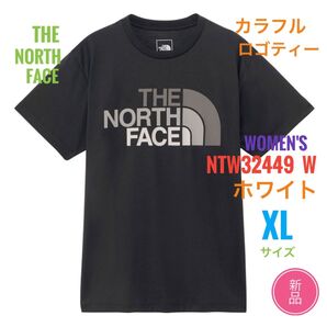 新品☆ノースフェイス カラフルロゴ Tシャツ レディース XL ブラック
