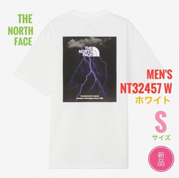 新品☆ノースフェイス TNF ライトニングティー Tシャツ メンズ S ホワイト