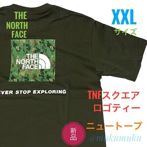新品☆ノースフェイス TNF スクエアロゴティー Tシャツ メンズXXL ニュートープ