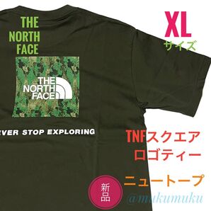 新品☆ノースフェイス TNF スクエアロゴティー Tシャツ メンズ XL ニュートープ