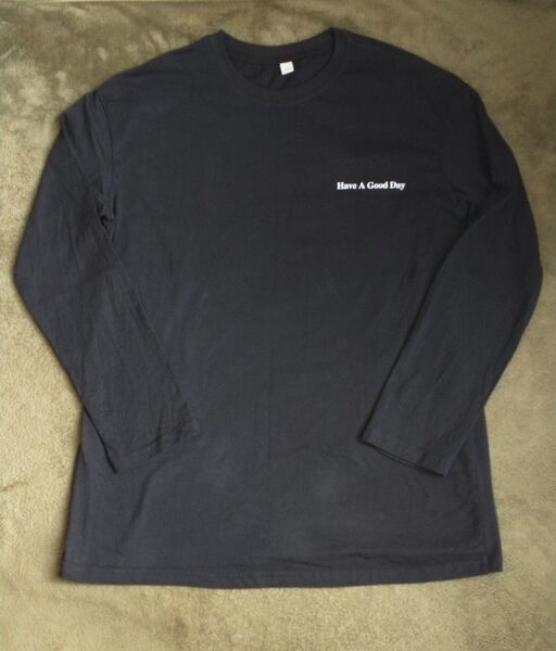 バックロゴプリント長袖ロング丈Tシャツ 綿100% Lサイズ