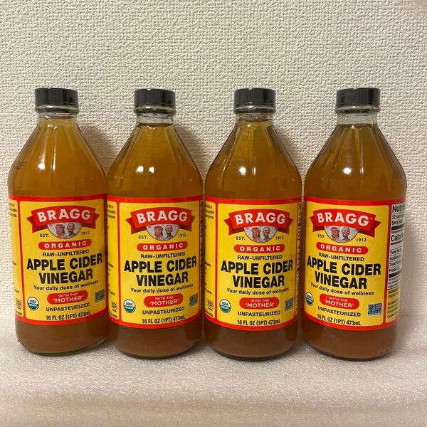 BRAGG オーガニックアップルサイダービネガー 473ml 4本