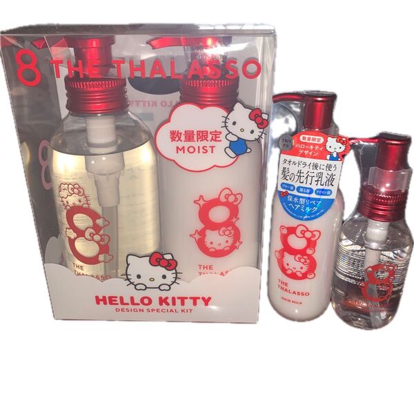 数量限定【3個セット】8 THE THALASSO ハローキティ ヘアケアセット 保水型リペアミルク ぷるん髪ヘアオイル 新品