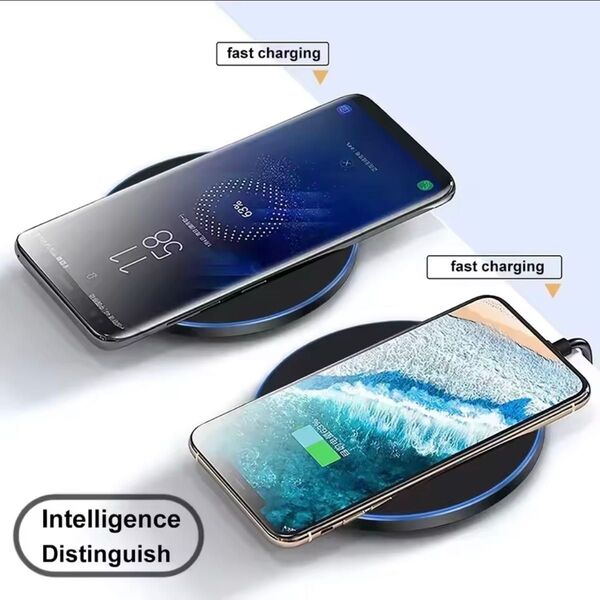 ワイヤレス Qi充電器 iPhone Android 対応 USB ブラック