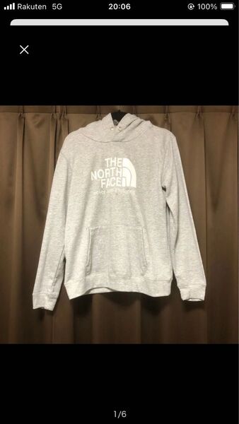 THE NORTH FACE ザ ノースフェイス ロゴ パーカー グレー size:m