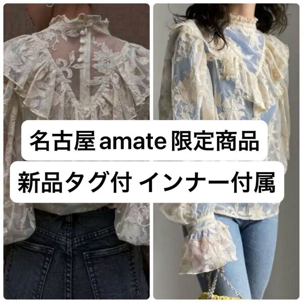 名古屋店amate会員限定☆ 希少 LADY UNUSUAL LACE BLOUSE 総レースブラウス シースルートップス