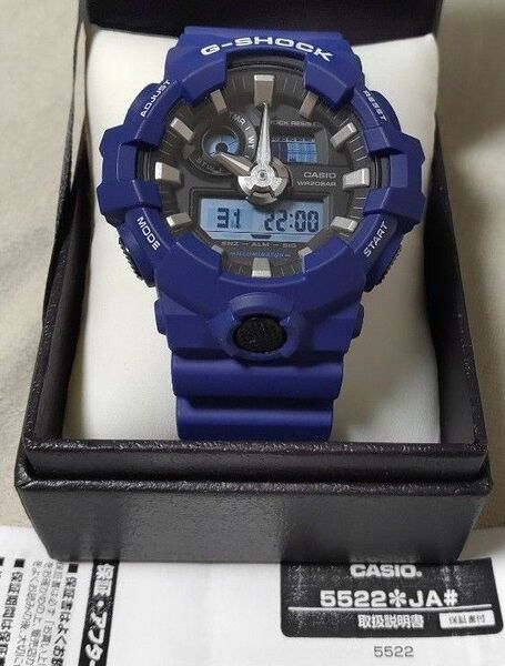値下げ 美品 レアカラー CASIO G-SHOCK GA-700 ネイビーブルー