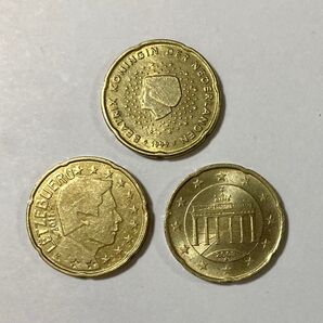 ユーロ硬貨 20セント ドイツ オランダ ルクセンブルグ 3枚セット