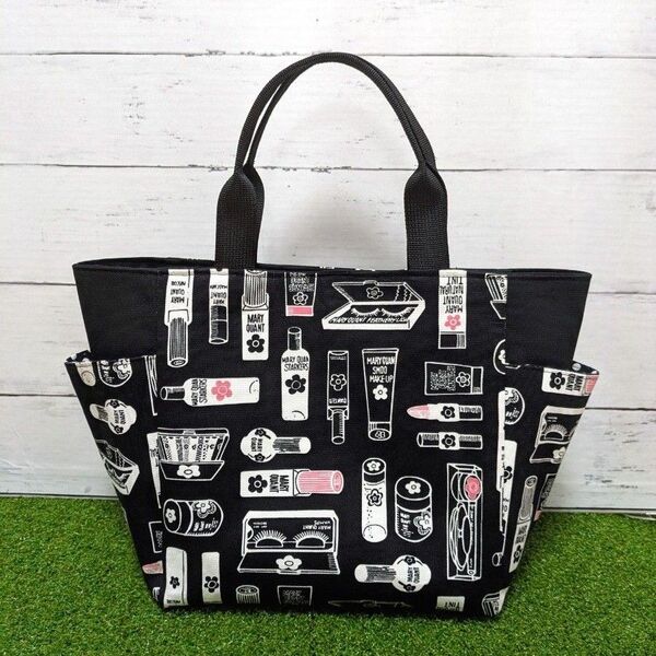 【再販】 ハンドメイド サイドポケット付トートバッグ⑦