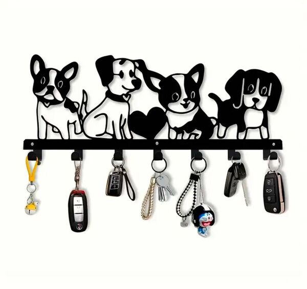 ウォールフック アイアンフック 犬 いぬ わんちゃん 壁掛け フック キーフック アンティーク 止めビス付き