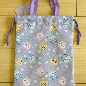 ちいかわ 上履き入れ 体操着袋 上履き袋 巾着 ポリエステル 汚れても拭ける