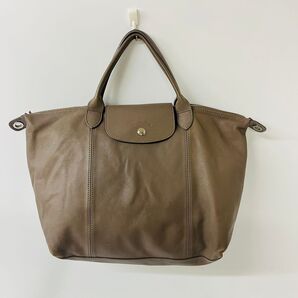 LONGCHAMP ロンシャン プリアージュ ハンドバッグ レザー グレー