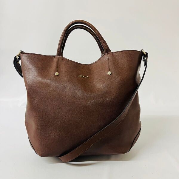FURLA フルラ 2way ハンドバッグ ショルダーバッグ レザー ブラウン