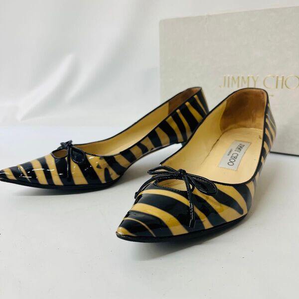 JIMMY CHOO ジミーチュウ ミュール パンプス ゼブラ 35.5