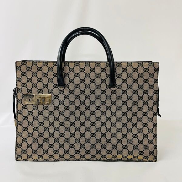 GUCCI グッチ GGキャンバス ブリーフバッグ ビジネスバッグ ベージュ