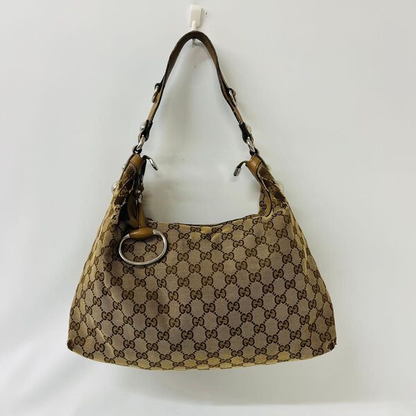 GUCCI グッチ GGキャンバス ワンショルダーバッグ ハンドバッグ 肩掛け ブラウン系