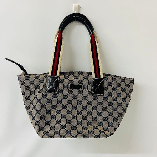 GUCCI グッチ シェリーライン GGキャンバス トートバッグ ネイビー