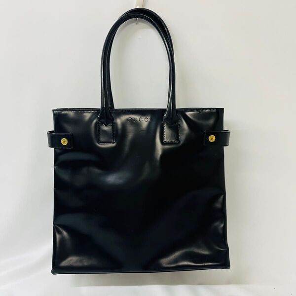 GUCCI グッチ トートバッグ ハンドバッグ エナメル レザー ブラック