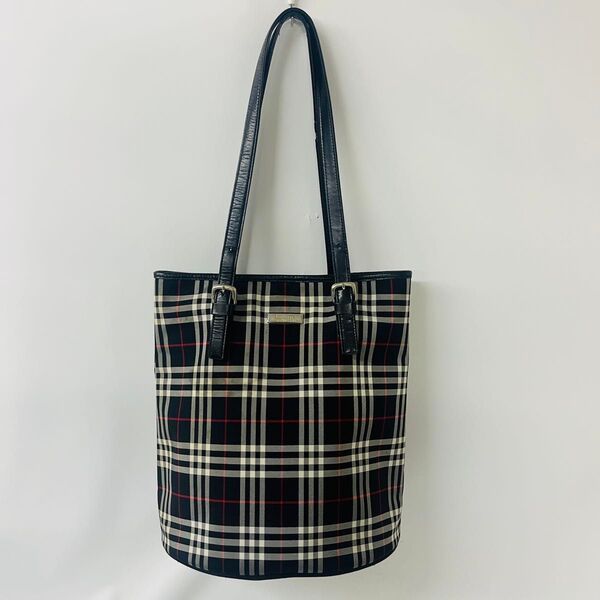 BURBERRY バーバリー ブルーレーベル ノバチェック トートバッグ キャンバス ハンドバッグ