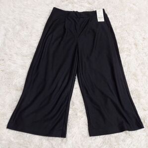 earth アースミュージック&エコロジー ワイドパンツ ワイドクロップドパンツ ガウチョ ブラック L 新品
