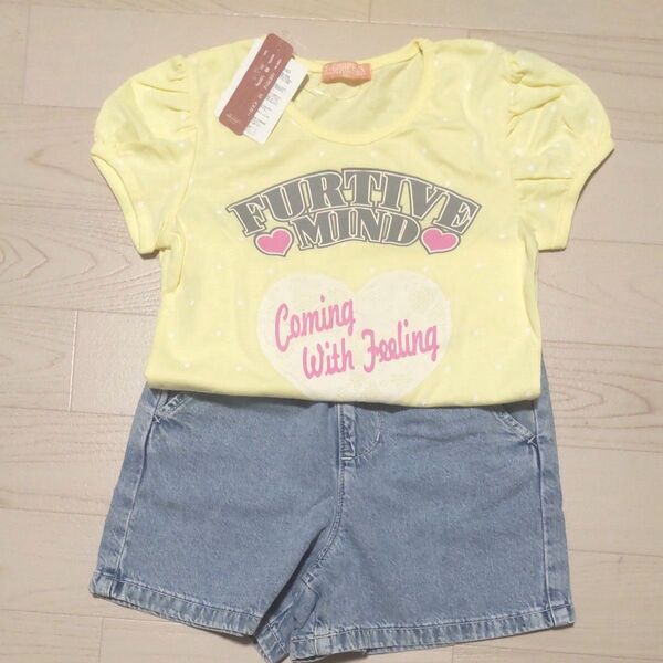 新品 女児 半袖Tシャツ ハーフパンツ 上下セット120cm 女の子