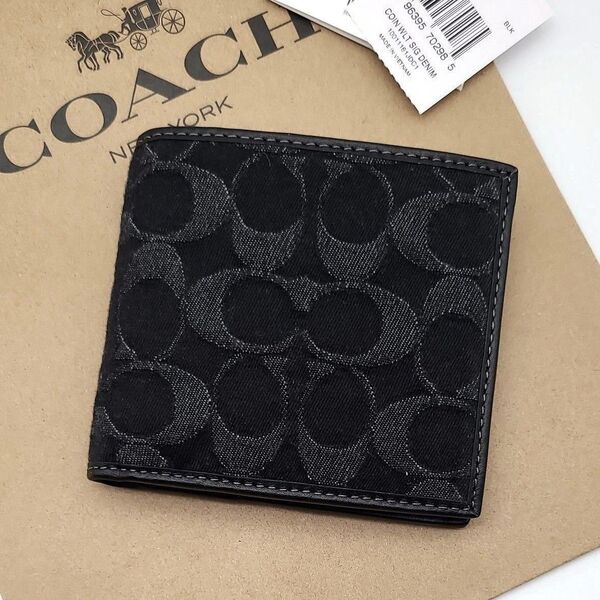 新作 COACH 折り財布 シグネチャー