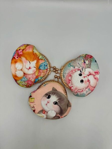 【ハンドメイド】がま口ポーチ 3点セット#247