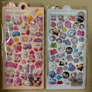 BONBON DROP シールセット 2枚 ボンボンドロップシール 立体シール ぷくぷくシール カービィ