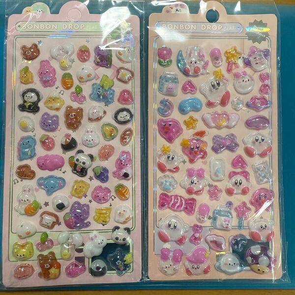 ボンボンドロップシール カービィ動物園 2枚セット ぷくぷくシール 立体