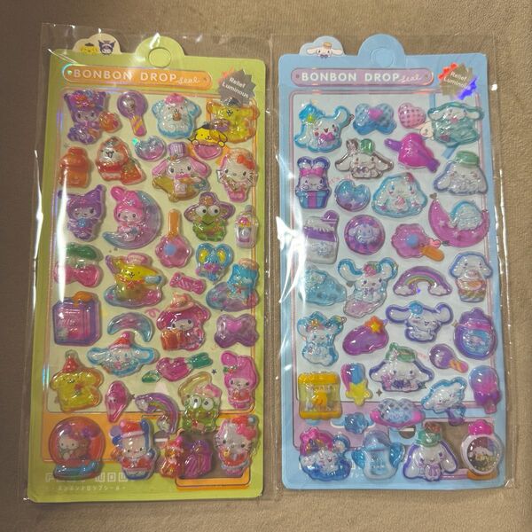 ボンボンドロップシール サンリオ 2枚セット ぷくぷくシール 立体シール
