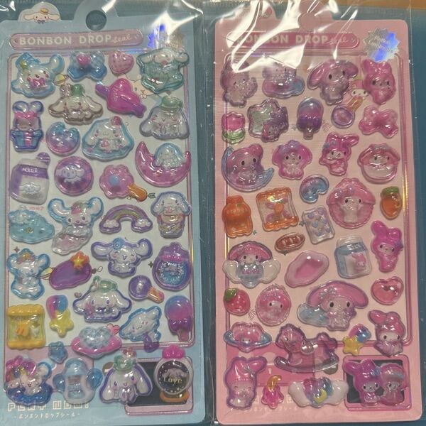 ボンボンドロップシール サンリオ 2枚セット ぷくぷくシール 立体シール