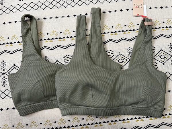 新品 トリンプ アモスタイル ナイトブラ Lサイズ 2枚セット カーキ
