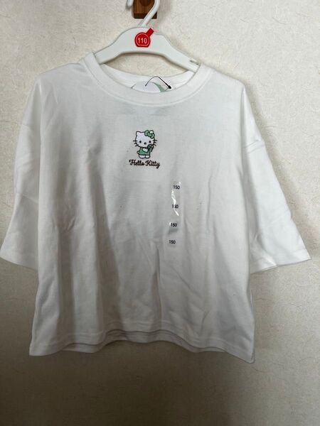 新品タグ付 サンリオ ハローキティ キティ Tシャツ 150センチ キッズ 半袖 ホワイト プリント カットソー