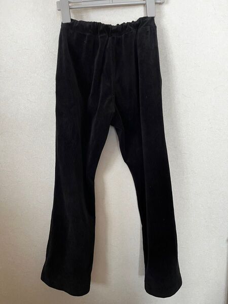 GU GIRLS ストレッチ セミフレアパンツ のびのび パンツ140cm ブラック