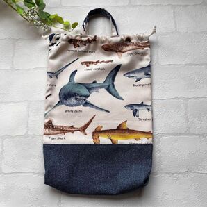 ハンドメイド*上履き袋《サメ》