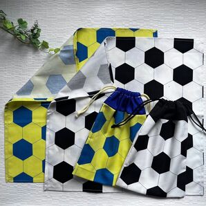 ハンドメイド*給食袋ナフキン2セット《サッカー》